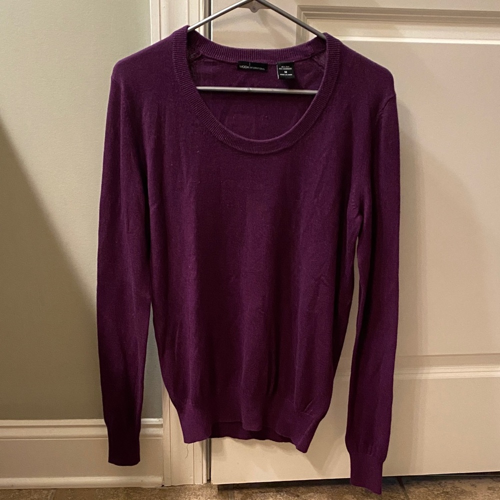 Moda Deep Purple Crew Neck Sweater